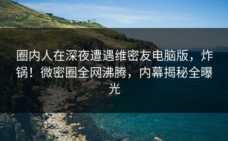 圈内人在深夜遭遇维密友电脑版，炸锅！微密圈全网沸腾，内幕揭秘全曝光